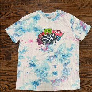 Size 15-16 Abercrombie Kids Blue and Pink Tie-Dye Jolly Rancher Tee